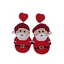 Beaded Santa Earrings with Heart