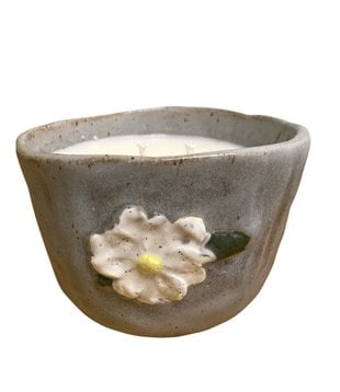 Handmade Magnolia Pottery Candle, 14 oz