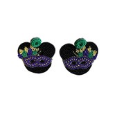 Mardi Gras Mouse Earrings