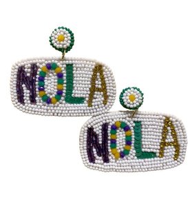 NOLA Beaded Mardi Gras Earrings