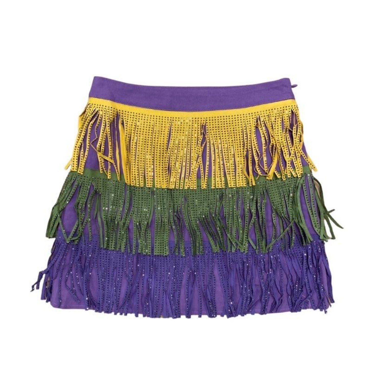 Mardi Gras Flapper Skirt With Fringe [12-172F] 