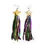 Star Sequin Tassel Earrings, Mardi Gras
