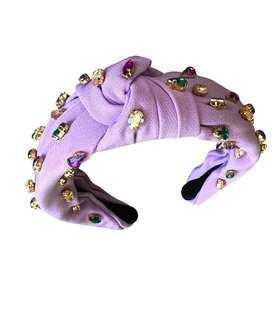 Mardi Gras Bedazzled Headband, Purple