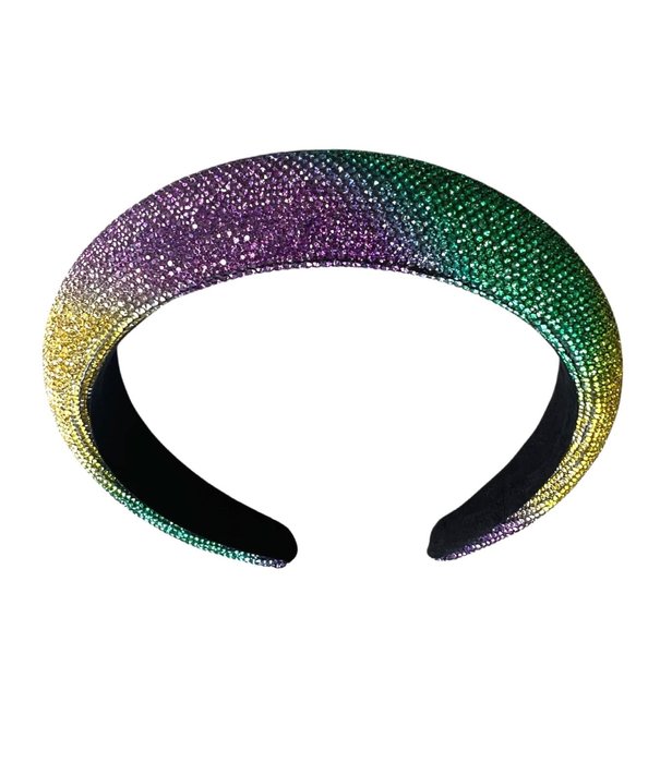 Mardi Gras Ombre Rhinestone Headband