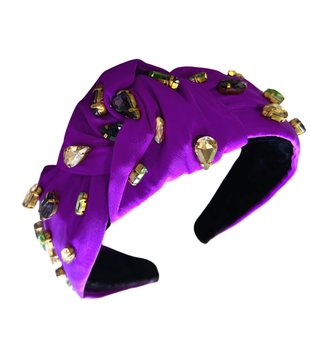 Mardi Gras Purple Rhinestone Knot Headband