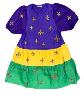 Mardi Gras Fleur de Lis Dress