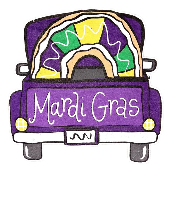 Mardi Gras/Hello Spring Reversible Door Hanger