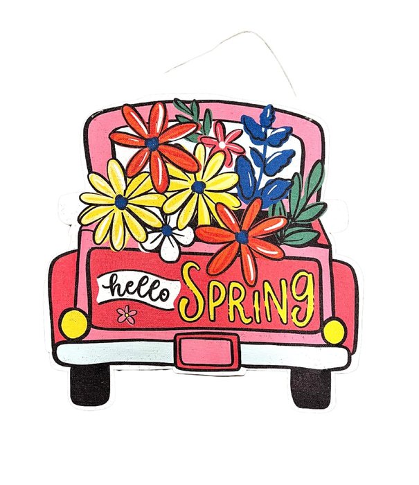 Mardi Gras/Hello Spring Reversible Door Hanger
