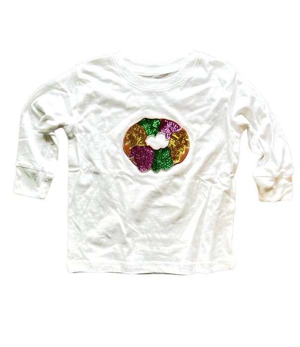 Sequin King Cake Long Sleeve Tee, Kids