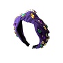 Mardi Gras Bedazzled Headband, Dark Purple