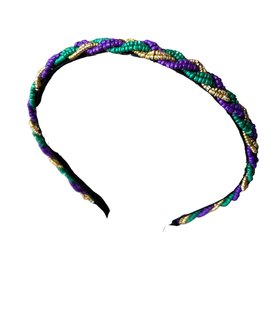 Mardi Gras Braided Bead Headband