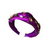 Mardi Gras Metallic Gem Headband, Purple