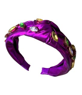 Mardi Gras Metallic Gem Headband, Purple