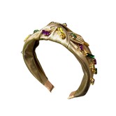 Mardi Gras Metallic Gem Headband, Gold