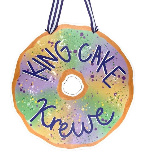 King Cake Krewe Door Hanger