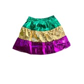 Mardi Gras Tri Color Metallic Skirt