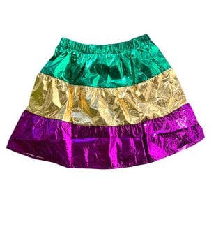 Mardi Gras Tri Color Metallic Skirt