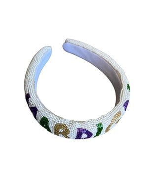 Beaded MARDI GRAS Headband