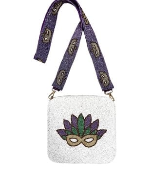 Mardi Gras Mask Beaded Purse