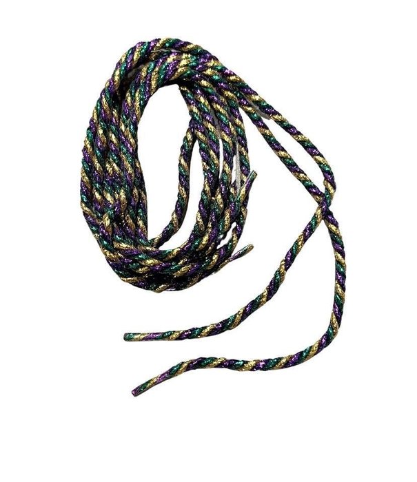 Tri Color Twist Mardi Gras Shoelaces