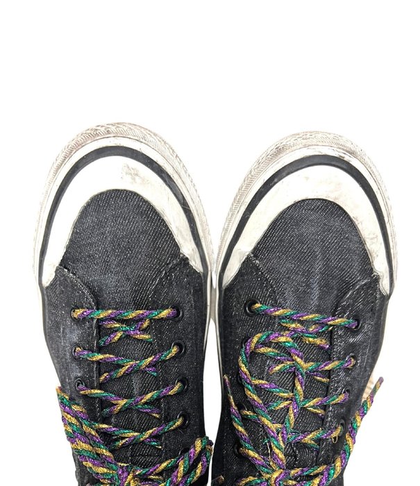 Tri Color Twist Mardi Gras Shoelaces