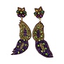 Beaded Mardi Gras Mask Earrings