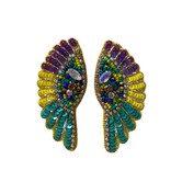 Mardi Gras Sequin Wing Earrings