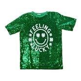 Sequin Lucky V-Neck Tee - Fleurty Girl