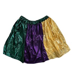 Mardi Gras Tri Color Shimmer Skirt, Adult