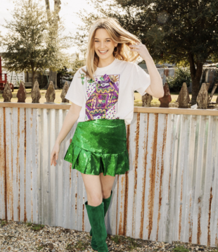 Mardi Gras Mouth Tee - Fleurty Girl