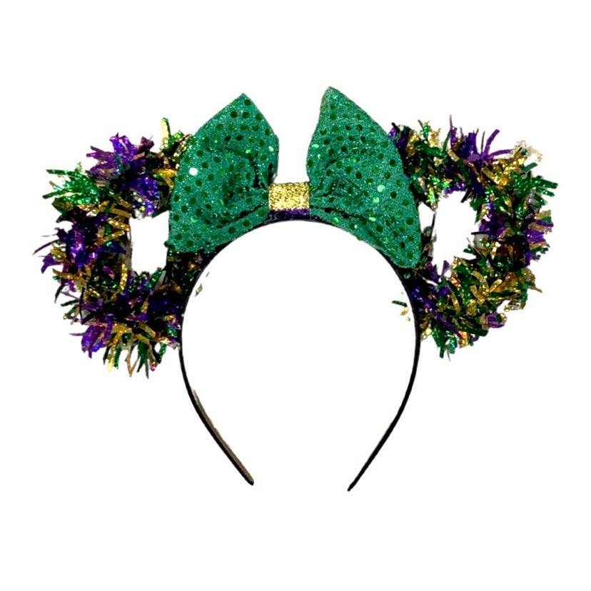 Mardi Gras Tinsel Mouse Ears Headband - Fleurty Girl