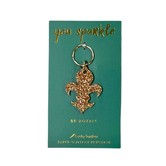 Fleur de Lis Glitter Key Ring