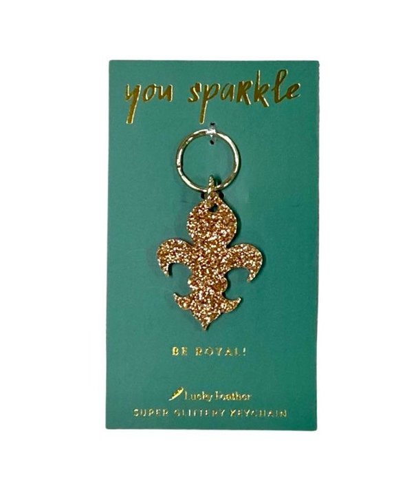 Fleur de Lis Glitter Key Ring