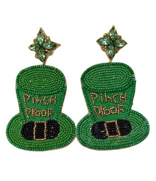 Pinch Proof Beaded Hat Earrings