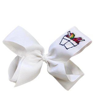 Hand Painted Hair Bow, Snoball