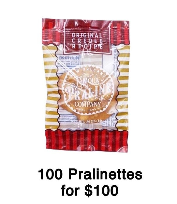 New Orleans Famous Praline Company 100 Pack Pralinette