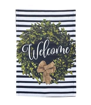 Welcome Garden Flag, Striped