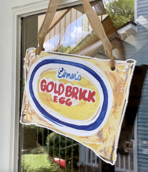 Gold Brick Egg Door Hanger