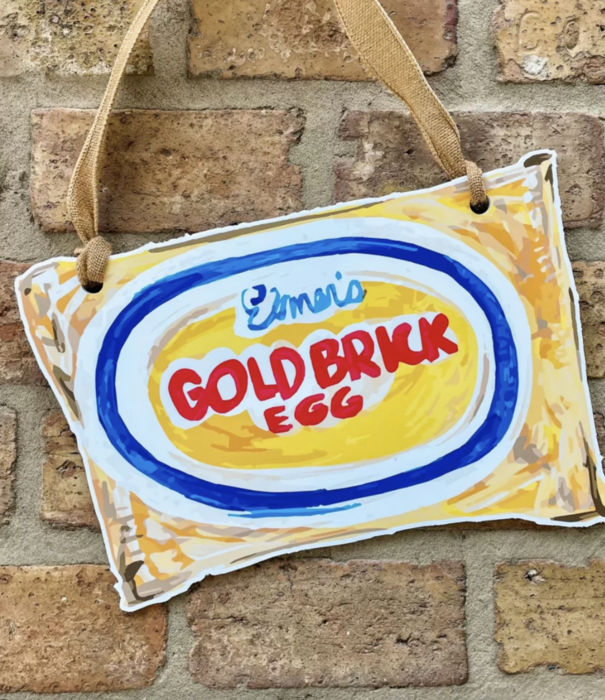 Gold Brick Egg Door Hanger