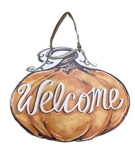 Welcome Pumpkin Door Hanger