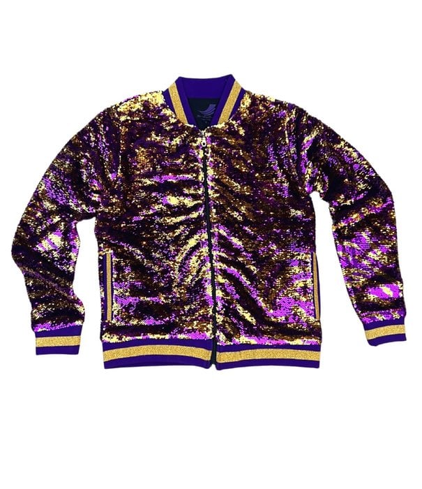 Tiger Stripe Magic Sequin Jacket, Purple & Gold