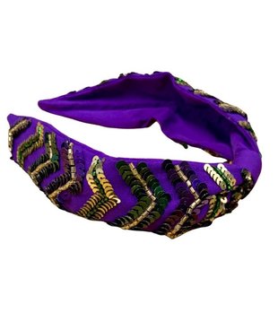 Mardi Gras Sequin Chevron Headband