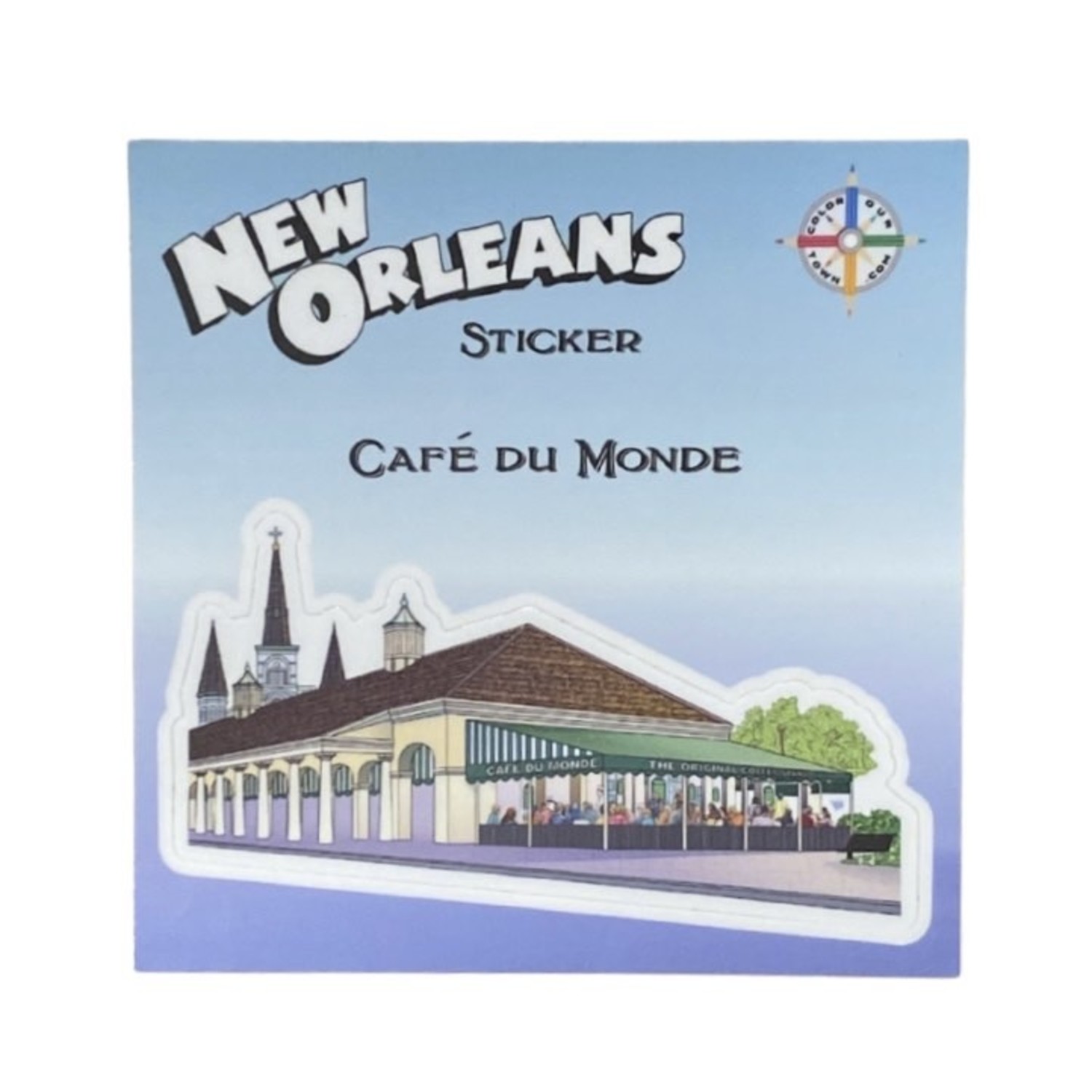 Beach Permanent Vinyl Sticker • Cafe Du Monde New Orleans