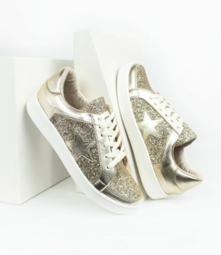 Gold Star Glitter Shoes