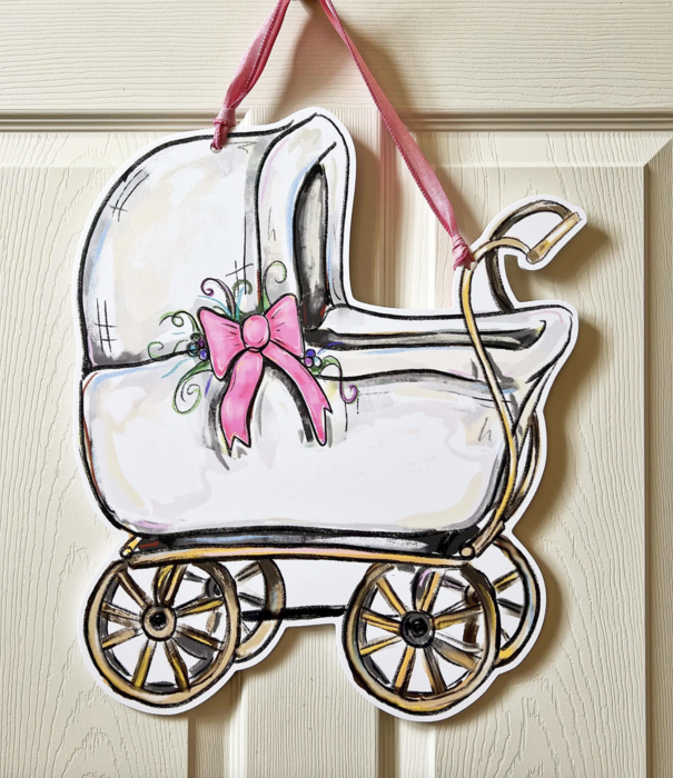Home Malone Baby Carriage Door Hanger, Pink