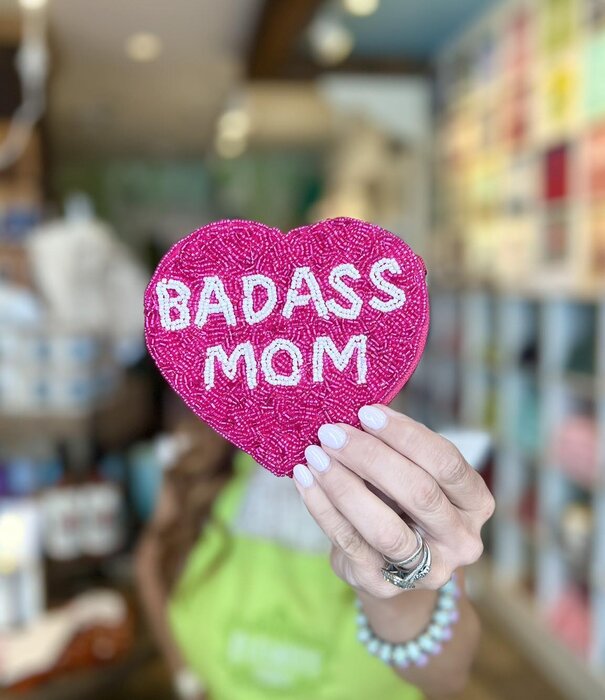 Badass Mom Beaded Pouch