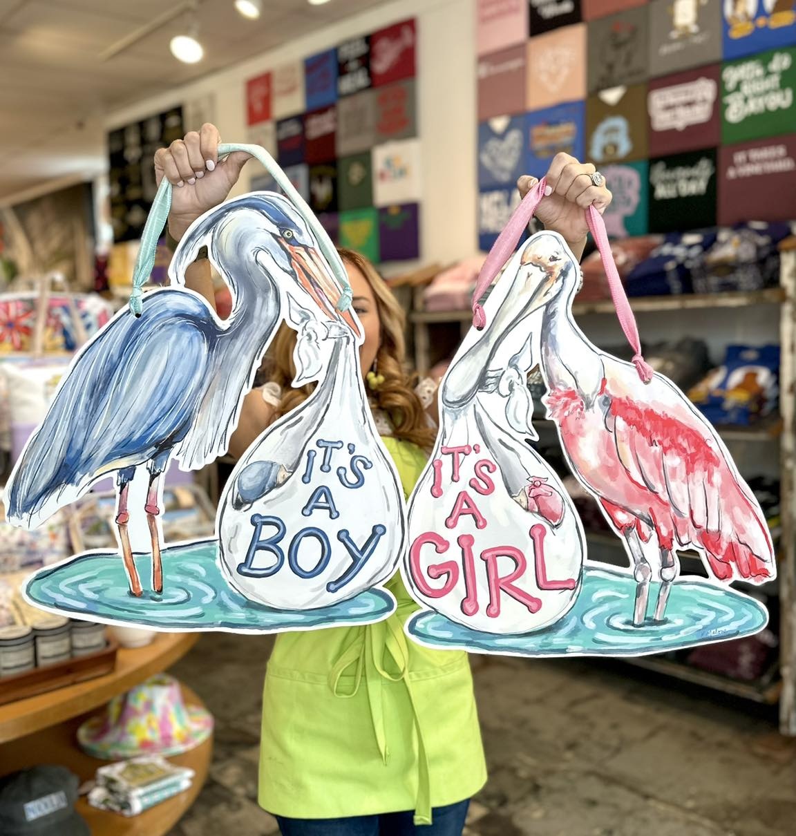 It's a Boy Blue Heron Door Hanger - Fleurty Girl
