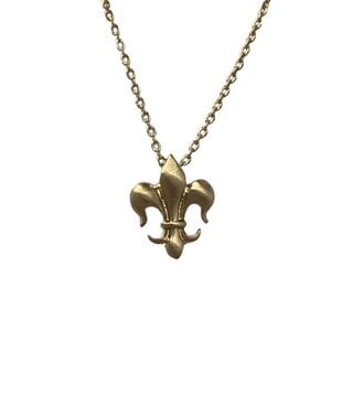 Tiny Fleur de Lis Necklace in Gold