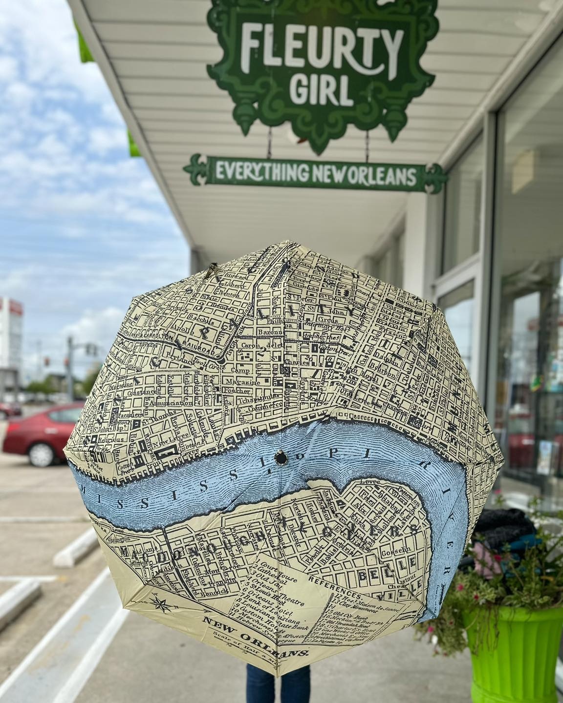 New Orleans Map Golf Umbrella - Fleurty Girl