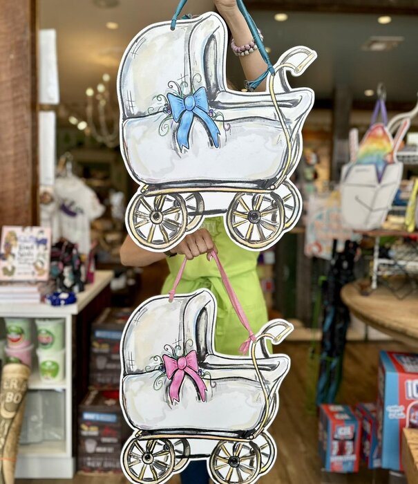 Baby Carriage Door Hanger, Blue